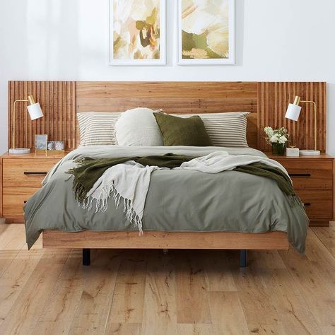 Headboard Design Modern Bedhead, Bedroom Ideas Master Modern, Beds Australia, Low Profile Bed Frame, Wormy Chestnut, Retro Bed, Natural Bedroom, Cama King Size, Room Of One's Own