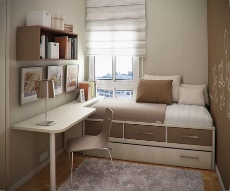 Small Bedroom Ideas On A Budget, Rooms Desk, Small Bedroom Desk, Small Desks, Student Bedroom, Small Bedroom Interior, Small Apartment Bedrooms, Desk Bedroom, Student Room