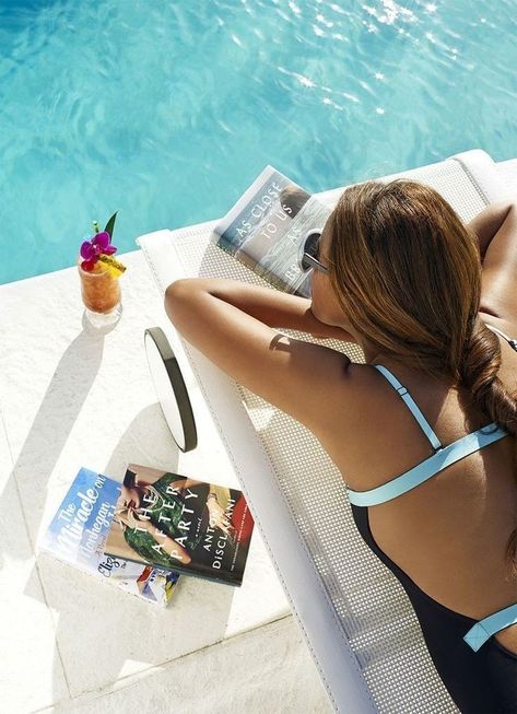 By The Pool, Pool Moodboard, Reading By The Pool, Pool Lifestyle, Hotel Lifestyle, Resort Vibes, Resort Photography, Beach Reads, Hotel Photography