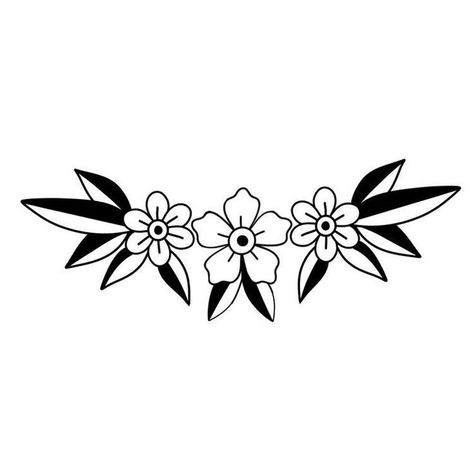 Traditional Tattoo Outline, Traditional Tattoo Flowers, Flash Tattoo Designs, Tattoo Stencil Outline, Traditional Tattoo Art, Knee Tattoo, Diy Tattoo, Subtle Tattoos, Black Ink Tattoos