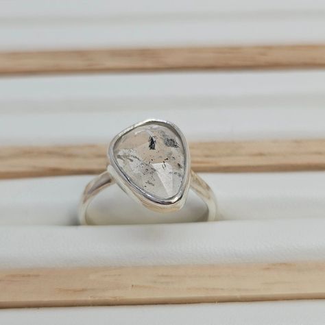 Herkimer Diamonds are not real diamonds but a form of quartz. Those unique gems from Herkimer County bring a touch of nature's elegance. Born in the rocky cavities of upstate New York, they're like the geological treasures that add a natural sparkle to your collection or jewellery. Ring now available on my Folksy store. #herkimer #herkimerdiamond #herkimerring #herkimersilverjewellery #herkimersilverrings Herkimer Diamond Ring, Jewellery Ring, Upstate New York, Herkimer Diamond, Cavities, Real Diamonds, Got Married, Rocky, Diamond Ring