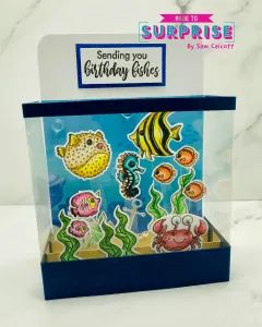 Pop-Up Aquarium Box Cards – Mixed Up Craft Up Craft, Slider Cards, Pop Up Box Cards, Action Cards, Fishing Birthday, Box Cards, Fancy Fold Cards, Card Tutorial, Fun Fold Cards