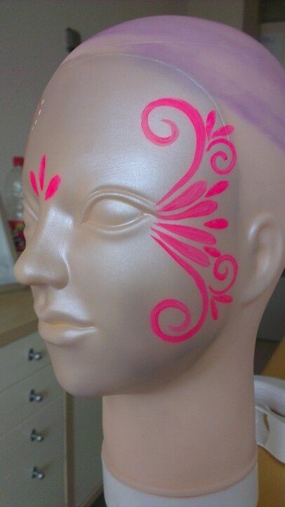 Pink Day Face Paint, Music Festival Face Paint, Pink Out Face Paint Ideas, Fireworks Face Paint, Pink Face Paint School Spirit, Pink Face Paint Ideas, Pink Out Face Paint, Face Paint Pattern, Barbie Face Paint