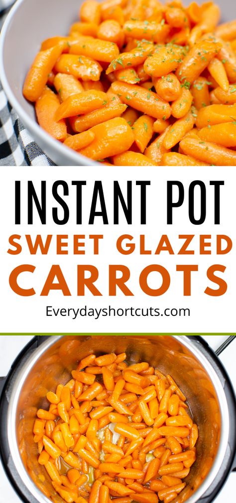 These Instant Pot Sweet Glazed Carrots make a delicious side dish with a sweet taste that only requires 5 ingredients to make and done in just 15 minutes! Instant Pot Carrots, Cooked Baby Carrots, Rv Recipes, Glazed Baby Carrots, Brown Sugar Glazed Carrots, Baby Carrot Recipes, Glazed Carrots Recipe, Affordable Recipes, Eating Carrots