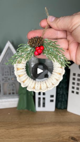 Caroline Fleming, Mini Wreaths Christmas, Macrame Wreath, Mini Macrame, Mini Wreaths, Curtains With Rings, Christmas Ornament Crafts, Christmas Minis, November 17