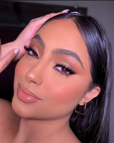 Prom Makeup For Brown Eyes, Neutral Makeup Look, Natural Prom Makeup, Natural Glam Makeup, Prom Eye Makeup, Prom Makeup Looks, Soft Glam Makeup, Glam Makeup Look, Makeup Eye Looks