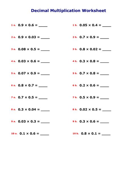 Decimal Multiplication and Division Worksheet Division And Multiplication Worksheet, Math Revision, Multiplying Integers, Decimal Division, Decimal Multiplication, Multiplication And Division Worksheets, Multiplication Worksheet, Integers Worksheet, Multiplying Decimals