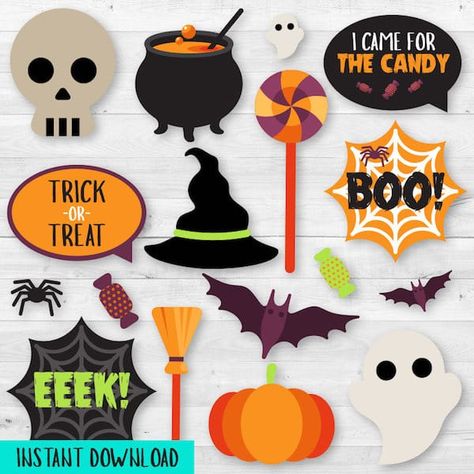 Printable Halloween Photo Prop Instant Download Party Games For Couples, Halloween Party Photo Booth, Halloween Photo Booth Props, Printable Halloween Games, Games Halloween Party, Halloween Photo Props, Halloween Party Photo, Halloween Party Activities, Photobooth Props Printable