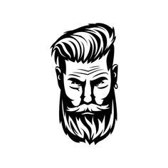 Beard Silhouette, Beard Logo Design, Beard Cartoon, Beard Wallpaper, Beard Illustration, Beard Drawing, Beard Logo, Barber Logo, Beard Art