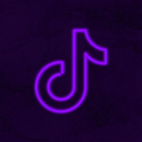 TikTok Neon Purple Tiktok Icon, Dark Purple Tiktok Icon, Neon Dark Purple Aesthetic, Purple Tiktok Icon, Purple Tiktok, Neon App Icons, Icona Ios, Tiktok Icon, Iphone Wallpaper Iphone