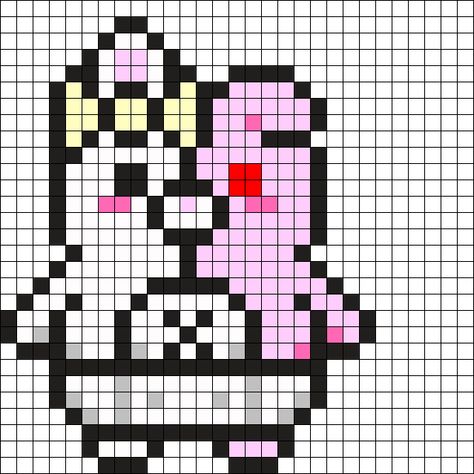 Danganronpa Pixel Art, Danganronpa Monomi, Kandi Cuffs, Pixel Characters, Easy Pixel Art, Pixel Art Templates, Pony Bead Patterns, Pattern Maker, Kandi Patterns