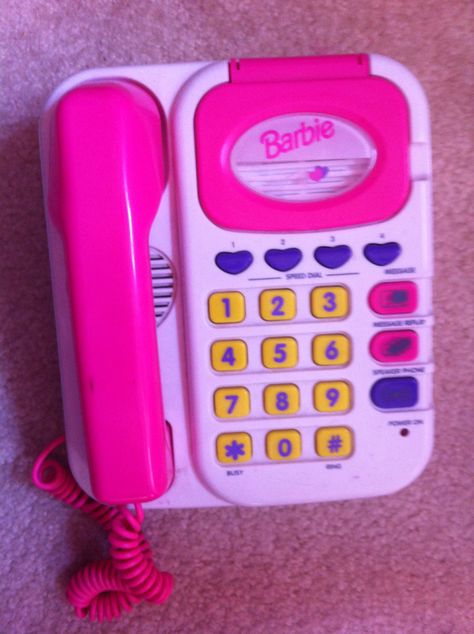 Barbie phone Toy Phones For Kids, Barbie Phone Toy, Barbie Flip Phone, Kids Grocery Store, Barbie Phone, Toy Phone, Dream Phone, Childhood Memories 90s, Cool Fidget Toys