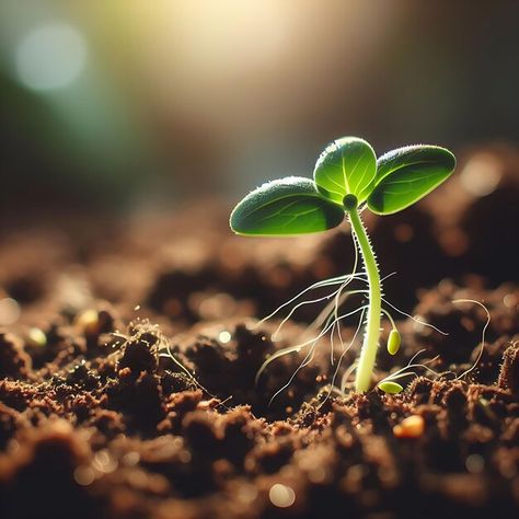 Photo seedling of a plant breaking throu... | Premium Photo #Freepik #photo Soil Aesthetic, Plants Background, Full Moon In Aries, Flash Ideas, Plant Background, Eye Of The Storm, The Soil, Types Of Soil, Heavenly Father