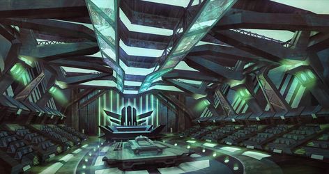 Scifi Interior, Meeting Hall, Conference Hall, Arch Interior, Work Environment, Stage Design, Painting & Drawing, Creative Art, Digital Drawing