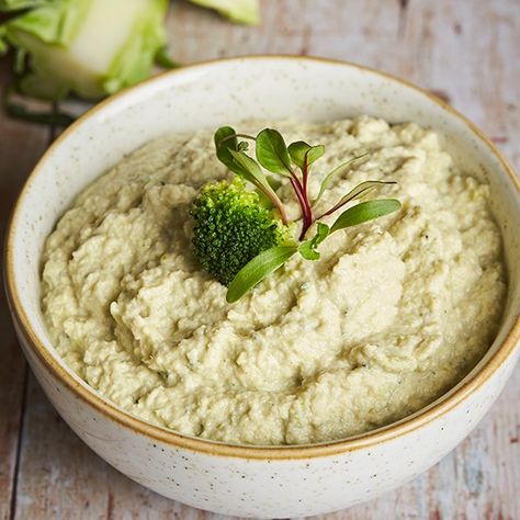 How often do we throw away the fat juicy stem of a broccoli stalk? They contain just as much flavour and nutrients as the pretty green trees that we love to eat, so how about trying this great recipe for a different take on the traditional chickpea hummus? Chickpea Hummus, Broccoli Stalk, Hummus Ingredients, Broccoli Stems, Pitta Bread, Pretty Green, Green Trees, Home Recipes, The Pretty