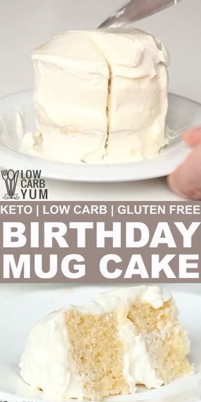 Thm Birthday Cake Recipes, Low Carb Mug Cake Microwave, Keto Recipes For One Person, Keto White Cake, Keto Birthday Cake Recipes, Keto Mug Cake Microwave, Keto Vanilla Mug Cake, Mug Cake Keto, Keto Birthday