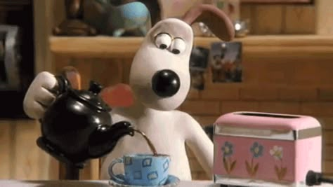 YAY it's saturday - time for Wallace and Gromit gif extravaganza! Animiertes Gif, Aardman Animations, Wallace And Gromit, Shaun The Sheep, Spotify Covers, The Sheep, Playlist Covers, Cartoon Dog, الرسومات اللطيفة