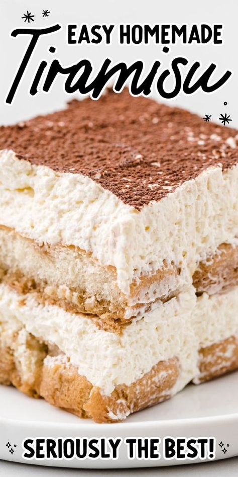 Easy Homemade Tiramisu, Tiramisu Recipes Easy, Easy Tarimisu Recipe, Tiramisu With Ladyfingers, Tira Misu Recipe, Easy Terimasu Recipe, Tiramisu With Kahlua, Terimisu Cake Tiramisu Recipe, Creamy Tiramisu Recipe