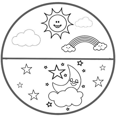 Sun And Moon Activities, English Activities For Kids, Preschool Activities Toddler, Shapes Preschool, Diy Crafts For Girls, Kindergarten Learning Activities, Hand Crafts For Kids, Science Activities For Kids, Preschool Art Activities