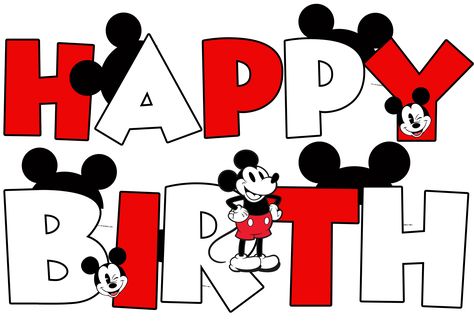 Mickey Mouse Happy Birthday, Printable Mickey Mouse, Happy Birthday Mickey Mouse, Birthday Card Template Free, Paw Patrol Decorations, Mickey Mouse Themed Birthday Party, Birthday Mickey Mouse, Mickey Mouse First Birthday, Mickey Mouse Images