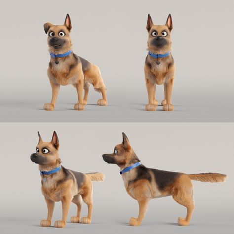 ArtStation - 'Duke' character, Gabriel Salas Dog Character Design, Dog Caricature, Character Design Cartoon, 동화 삽화, 3d Dog, Blond Amsterdam, Character Model Sheet, Wireframe, Cartoon Character Design