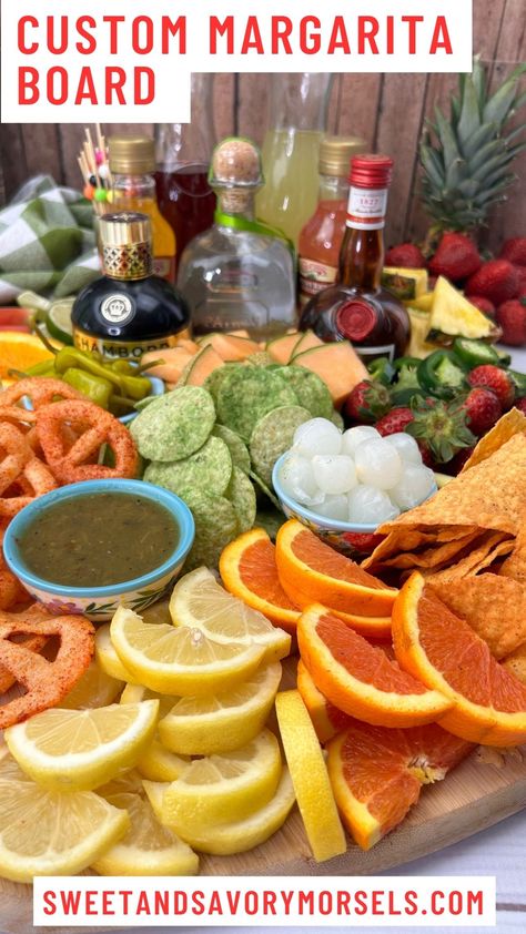 Elevate Your Happy Hour or Fiesta with Our Custom Margarita Board! Party Tequila Drinks, Tequila Charcuterie Board, Alcohol Board Ideas, Alcoholic Charcuterie Board, How To Serve Margaritas At A Party, Margarita Board Ideas, Margarita Presentation, Margarita Charcuterie Board, Margarita Dinner Party