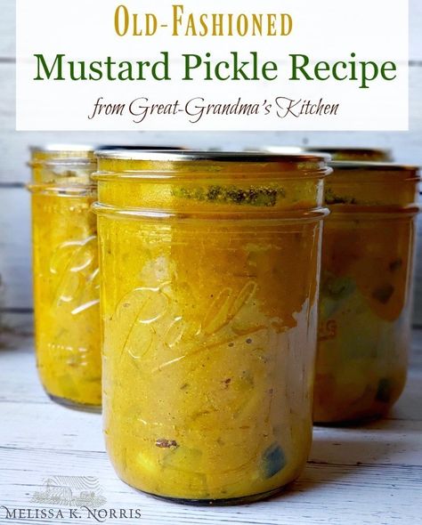 You need to know how to make mustard pickles because this is one of the BEST condiments we’ve ever had. This recipe came from my husband’s Great Grandma and I’ve updated it to make sure it follows safe canning but still has the amazing flavor from her original recipe. Mustard Pickle Recipe, Make Mustard, Homemade Apple Cider Vinegar, Homemade Mustard, Canning 101, Pickling Salt, Mustard Pickles, Homemade Apple Cider, Homemade Mixes