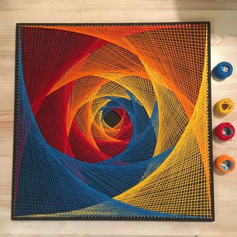 Thread Art Diy, String Art Patterns Free, Painting Corner, String Art Tutorials, String Wall Art, String Art Patterns, String Art Diy, Thread Art, Dot Art Painting