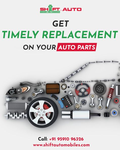 Timely replacement of Auto Parts can keep your car running efficiently. Genuine Parts are designed to make sure perfect operation. Longevity. Inspect your car on time & get it replaced. Visit Us: http://shiftautomobiles.com For Car Repair & Services: http://www.fixmycars.in/ Call: +91 7338232829 #AutoParts #AutomotiveSpareParts #BuySpareParts #BuyAutoParts #AfterMarketAutoParts #GenuineParts Shiftautomobiles #CarRepairandServices #MahindraGenunieTruckSparePartsOnline #Fixmycars Auto Parts Poster, Mahindra Cars, Billboard Design, Car Spare Parts, Wallpaper Doodle, Car Repair Service, Auto Repair Shop, Car Advertising, Social Ads