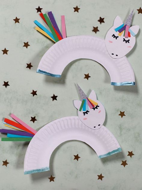 Storytime Crafts, Unicorn Craft, Unicorn Crafts, Daycare Crafts, Plate Crafts, Crafty Kids, Paper Towel Roll Crafts, Toddler Art, Camping Crafts