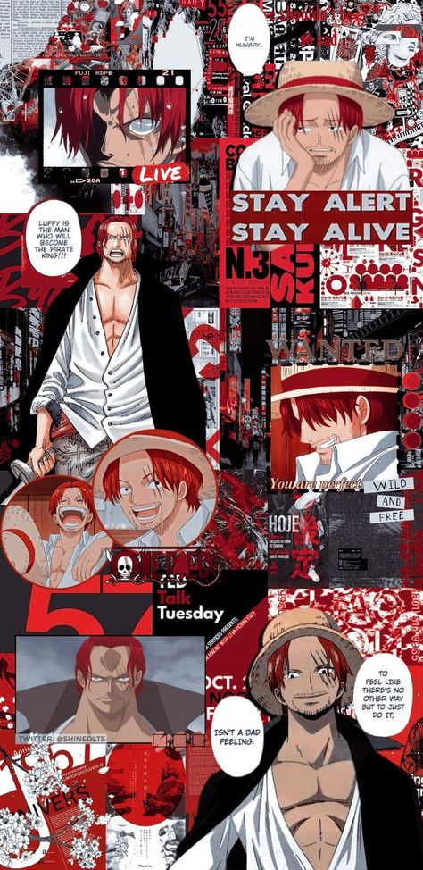 Shanks One Piece, Red Hair Shanks, One Piece Theme, One Piece Bounties, Photo Polaroid, One Piece Photos, Anime Lock Screen, One Piece Cartoon, Anime Boy Sketch