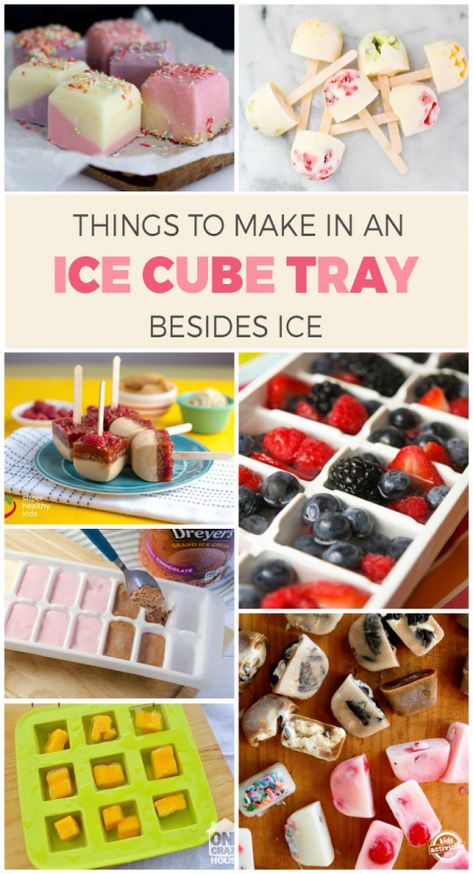 20 Things To Make In An Ice Cube Tray (Besides Ice) Ice Tray Desserts, Chocolate Cubes Recipe, Fun Ice Cube Ideas, Ice Cube Tray Ideas, Ice Tray Recipes, Ice Cube Tray Snacks, Ice Cube Tray Desserts, Easy Kids Treats, Ice Cube Tray Hacks