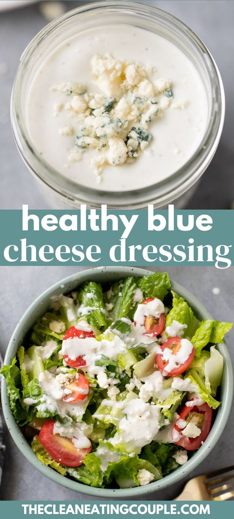 Yogurt Salad Dressing Recipes Healthy, Blue Cheese Dressing With Greek Yogurt, Healthy Dressings, Homemade Staples, Cholesterol Meals, Healthy Dressing Recipes, Unprocessed Recipes, Lower Ldl, Blue Cheese Dressing Recipe