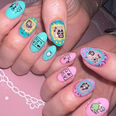 All Posts • Instagram Tamagotchi Nails, Nails At Home, Funky Nails, Nails, Makeup, Instagram