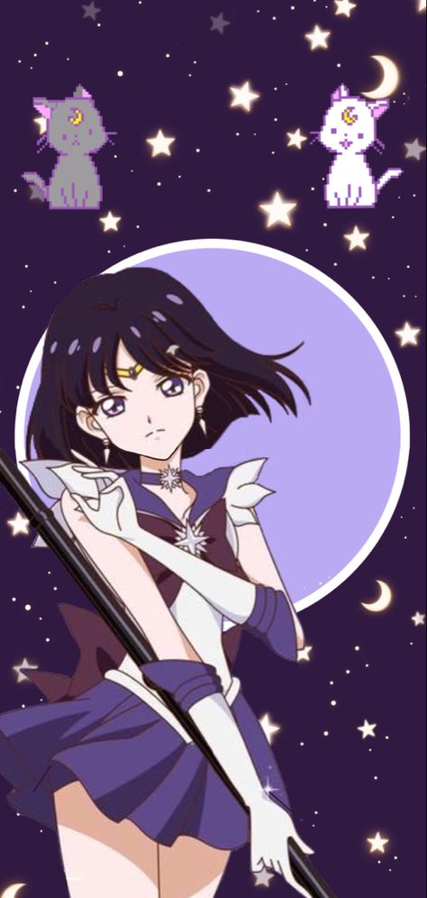 Sailor Saturn Pfp, Sailor Saturn Wallpaper, Saturn Purple, Star Wallpaper Iphone, Wallpaper Iphone 12, Sailor Moon Pin, Purple Star, Moon Wallpaper, Sailor Moon Aesthetic