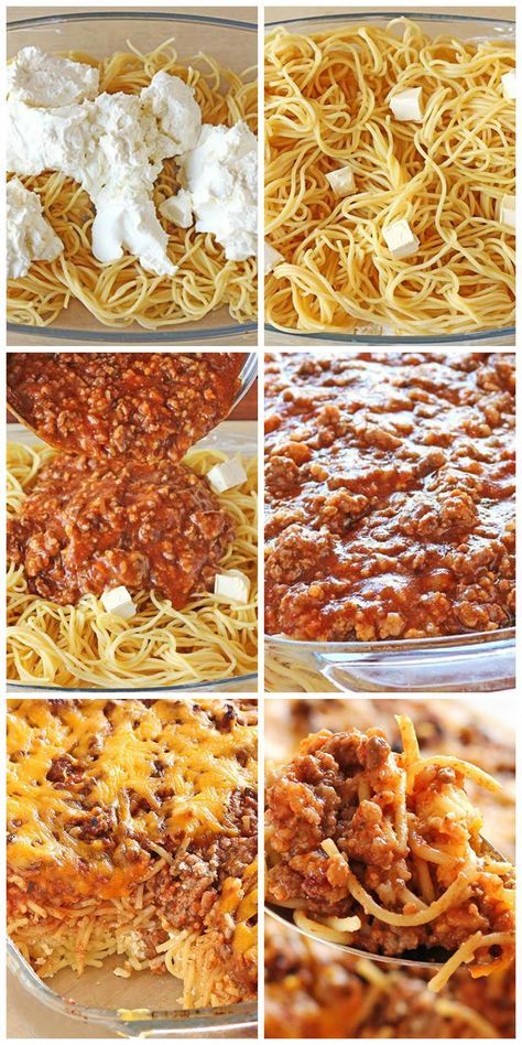 Million Dollar Spaghetti ~ Spaghetti, spaghetti sauce, beef and cream cheese mixture meal … that tastes like a million bucks. Spaghetti Large Group, Million Dollar Spaghetti Six Sisters, Million Dollar Spaghetti For 2, Spaghetti With Hamburger Meat, Gluten Free Million Dollar Spaghetti, Spaghetti Night Ideas, Silver Screen Spaghetti, Poor Mans Spaghetti Recipe, Million Spaghetti