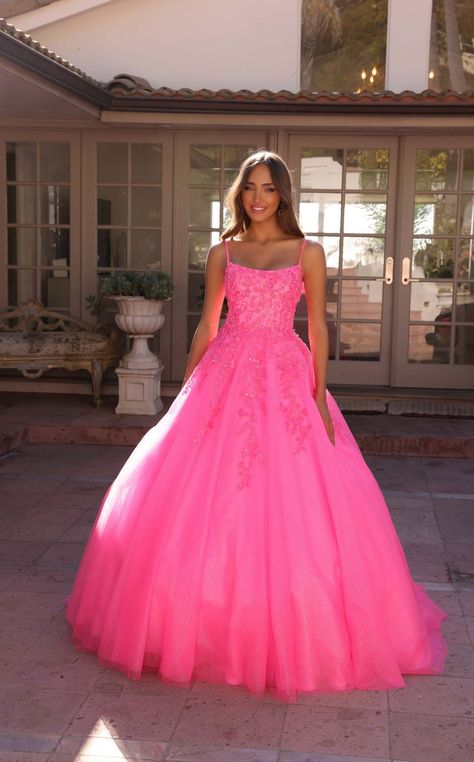 Nox Anabel H1464 Hot Pink Sweet 16 Dresses Hot Pink, Pink Prom Dresses Poofy, Highschool Prom Dresses, Bright Pink Prom Dresses, Matching Prom Dresses, Pretty Prom Dresses Long, Neon Pink Prom Dress, Fluffy Prom Dresses, Bright Pink Prom Dress