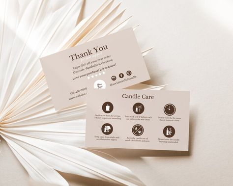 Eyebrow Care, Beauty Business Cards, Purchase Card, Postcard Template, Business Thank You Cards, Candle Business, Canva Tutorial, Jewelry Care Instructions, Business Icons