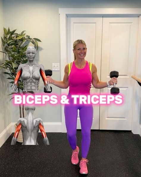 Danica Osborn on Instagram: "Bis and Tris Oh My!  Give this Bicep and Tricep workout a go if you want stronger arms.   🔟 reps of each 3️⃣x through. I’m using 12lb/5kg dumbbells but listen to your body. That means you can do fewer or more reps, lighter or heavier dumbbells, and less rounds through, if needed. As I tell my classes, YOUR workout, YOUR body, YOUR goals.   Let me know how those arms feel after these! 😜" Stronger Arms, Bicep And Tricep Workout, Tricep Workout, Strong Arms, Arm Fat, Biceps And Triceps, Triceps Workout, Biceps Workout, Workout Regimen