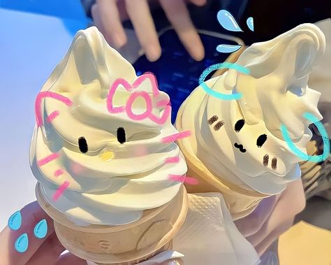 Ice Cream Date, Hello Kitty, Ice Cream, Kitty, Cream