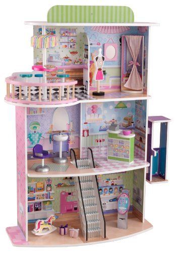 KidKraft 65282 Doll Mall by KidKraft, http://www.amazon.ca/dp/B005LTBKDG/ref=cm_sw_r_pi_dp_tAr6sb111SZ2M Wooden Barbie House, Kidkraft Dollhouse, Shopkin Dolls, House Shopping, Dolls House Shop, Girls Dollhouse, Rich Living, Barbie Doll House, Fun Toys