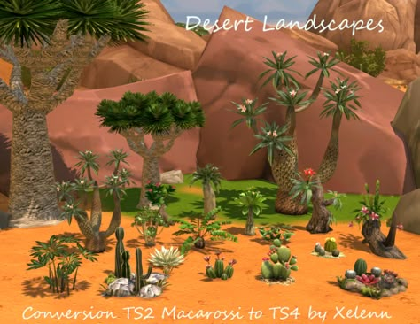 Sims 4 CC's - The Best: TS2 to TS4 Plants & Flowers Mega Pack by Xelenn Sims Stories, Pelo Sims, Sims 4 Mm Cc, Sims 4 Mm, Sims Four, Sims 4 Update, Sims 4 Cc Furniture, Desert Garden, Picnic Set