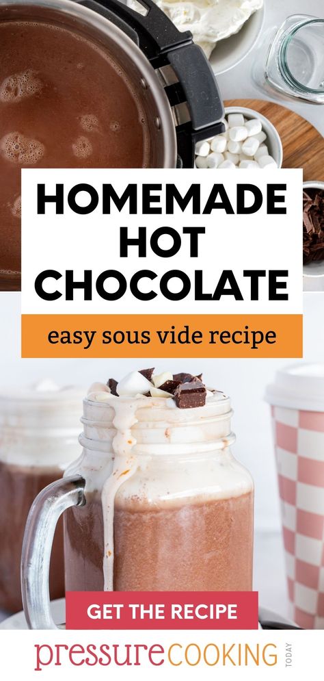 Sous Vide Hot Chocolate Recipe Instant Pot Hot Chocolate, Pressure Cooking Today, Grape Jelly Meatballs, Ideas For Cooking, Using A Pressure Cooker, Hot Chocolate Recipe, Recipes Instant Pot, Homemade Hot Chocolate, No Bake Bars