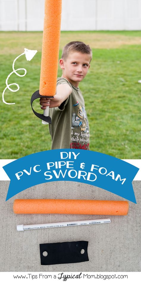 Tips from a Typical Mom: {DIY} PVC Pipe  Foam Sword Homemade Root Beer, Easy Halloween Games, Teen Halloween Party, Games Preschool, Fun Halloween Party Games, Pack Meeting, Teen Halloween, Halloween Scavenger Hunt, Family Shield