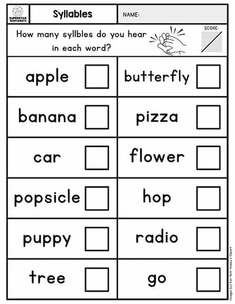 Syllables Kindergarten Worksheets, Assessment Test For Grade 1, Kindergarten Testing Assessment, Syllable Worksheets Kindergarten Free, Ela Worksheets Kindergarten, Syllables Worksheets For Kindergarten, Concepts Of Print Kindergarten, Homework Ideas For Kindergarten, Kindergarten Assessment Free Printable