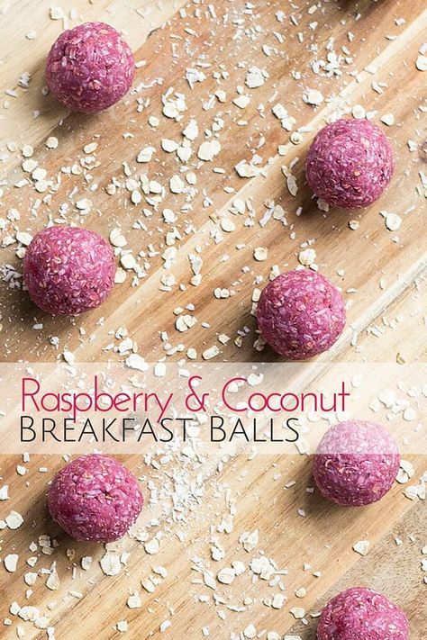 Coconut Breakfast, Breakfast Balls, Raspberry Coconut, Bliss Balls, Protein Ball, Energy Balls, Led Weaning, Baby Led Weaning, Perfect Breakfast