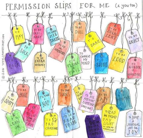 Permission  Only you can give it to yourself.  Only you can withhold it. It's not about deserving or being good enough. It's about recognising your power over your entire life.  The permission is already yours.   ☄Give yourself permission To walk away  To sleep in  To say 'no' if you don't want to To not resp... Permission To Feel, Permission Slip, Brené Brown, Give Yourself Permission, Journal Lists, Round Robin, Brene Brown, Being Good, Soul Sisters