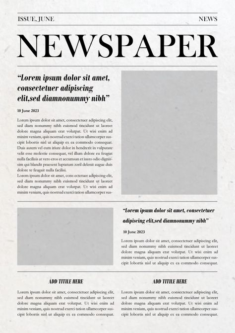 Get simple, clean newspaper designs that are easy to customize. 

@wordlayouts News Paper Poster Design, Custom Newspaper, Newspaper Aesthetic, Newspaper Format, Newspaper Layout, Newspaper Template, Newspaper Design, Daily Newspaper, Google Docs