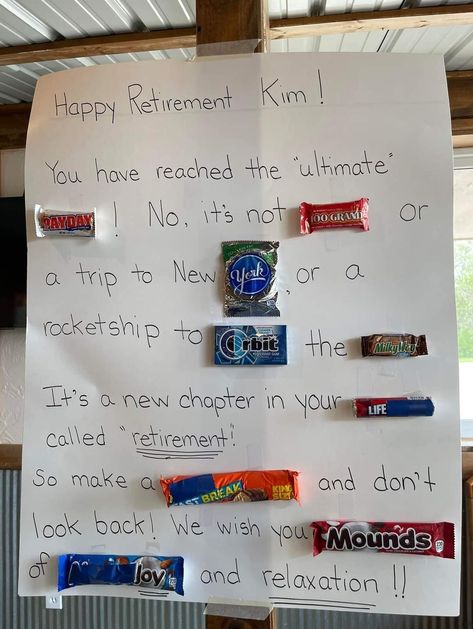 Retirement Quotes, Happy Retirement, Candy Cards, Candy Gifts, New Chapter, Diy Home Crafts, Candy, Gifts