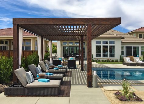 Great Sources for Outdoor Pergolas and Pergola Kits Pool Pergola, Small Pergola, Pool Shade, Cheap Pergola, Pergola Ideas, Building A Pergola, Modern Pergola, Metal Pergola, Pergola Design